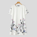 ZANZEA Elegant Style Women's Dresses Casual Short Sleeved Party Floral Printed Loose Mini A-Line Dress