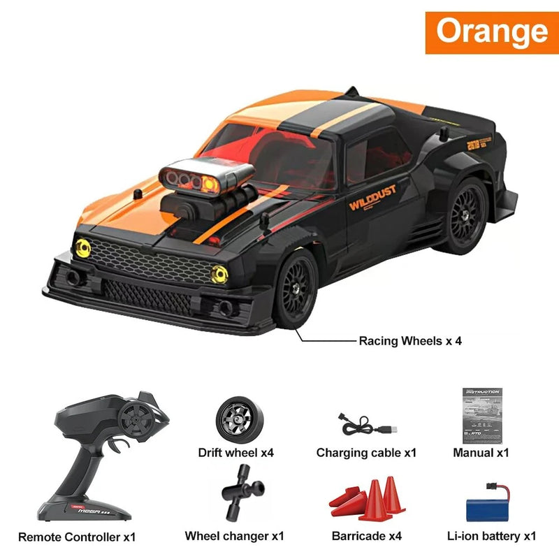KAMTOM DC163A RTR 1/16 2.4G 4WD 50km/h Drift RC Car ESP Gyro Mini Race LED Light High Speed Racing On-Road Full Proportional Classic Retro Electric Remote Radio Control Vehicles Model Toys