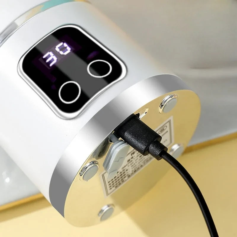 450ml Fruit Juicer 8 Blades 3 Gears USB Rechargeable Portable Blender Ice Blender for Shakes and Smoothies Powerful Motor Digital Display Juice Cup