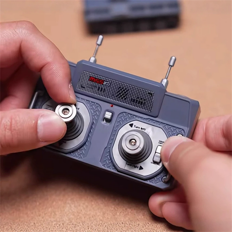 WENNANFENG BRRRRT 1/64 2.4G Mini RC Tank Desktop Simulation Battle Tracked Full Proportional Remote Control Shooting Vehicles Models with Infrared Combat 360 Rotating Turret Micro Toys