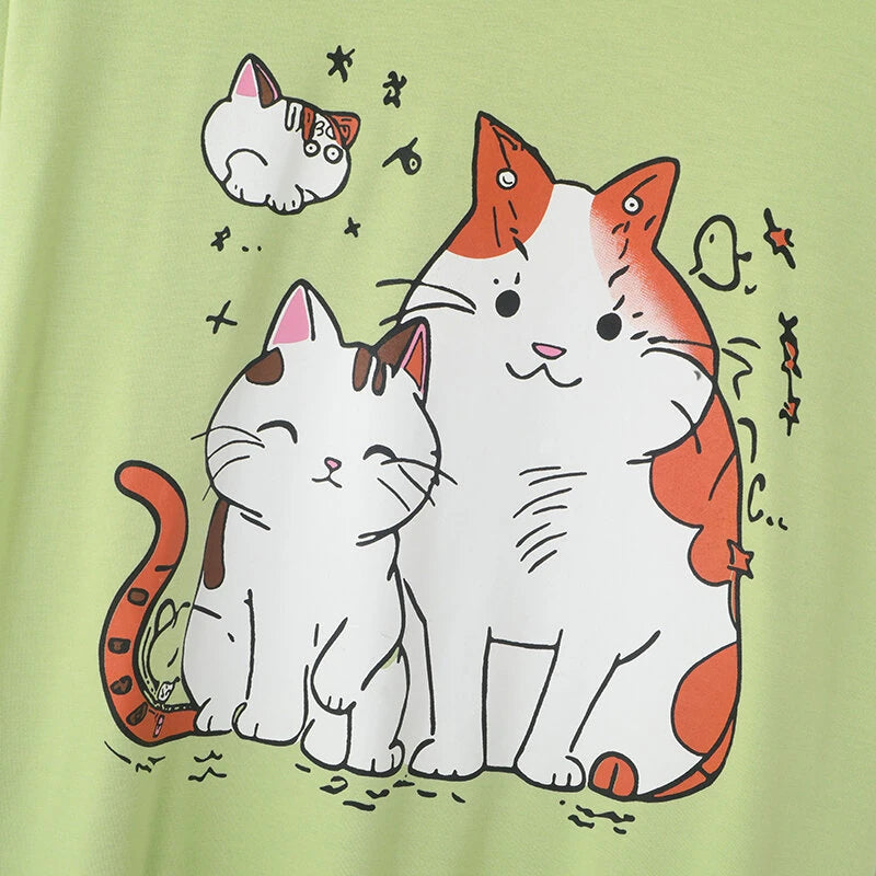 INCERUN Mens Cat Print Long Sleeve T-Shirt Casual Comfortable Crew Neck Top for Male Spring Fall S-5XL