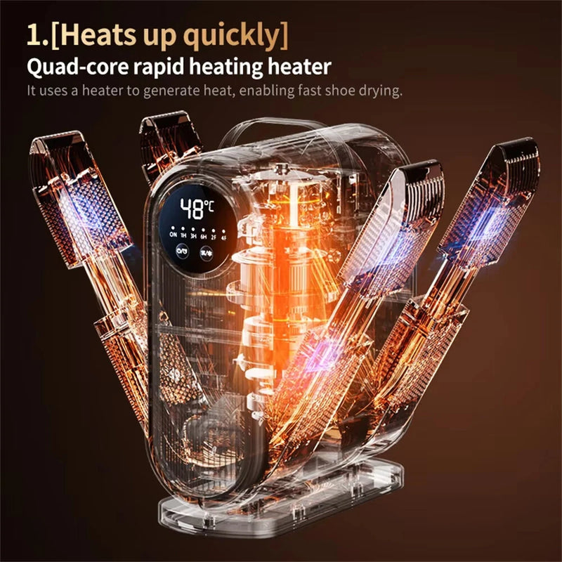 Tevorex Intelligent Shoe Dryer Foldable Electric Shoe and Boots Dryer Timing Control Household Shoe Warmer Portable Heater For Socks