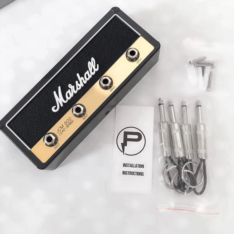Modern Melody Music Note Key Holder Storage Box Rack Wall Mounted Key Holder Guitar Keyring Hook Holder with 4 Guitar Plugs