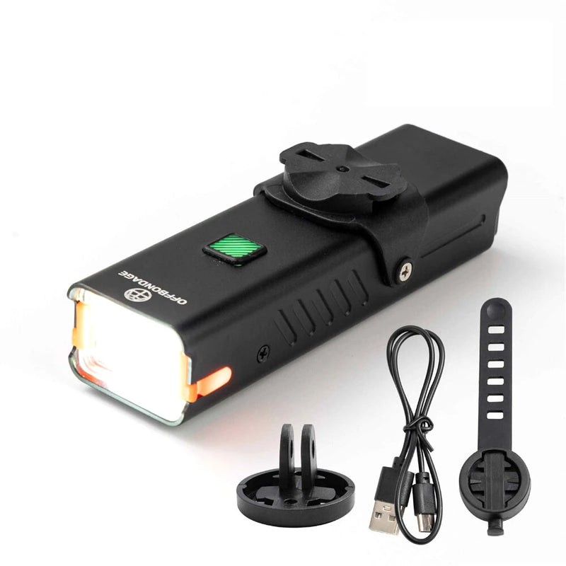 OFFBONDAGE 350LM Bicycle Headlight Digital Display Power Lightweight Waterproof Aluminum Alloy Strong Flashlight Type-C Charging Bike Front Light for MTB Outdoor Night Riding Safety