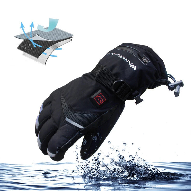 WARMSPACE 3-Modes Electric Heated Gloves  Full Fingers Heating Winter Gloves Men Women Waterproof Tactical Mittens