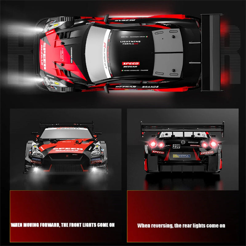 XJRC XJ-1996 RTR 1/16 2.4G 4WD Drift RC Car Mini Racing LED Light Remote Control High-Speed Motor On-Road Race Vehicle Model Boys Gifts Toys