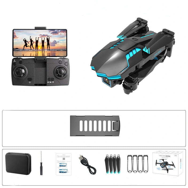 XKRC X6 PRO WiFi FPV WiFi FPV with Dual HD Camera 360 Obstacle Avoidance Optical Flow Positioning LED Foldable RC Drone Quadcopter RTF