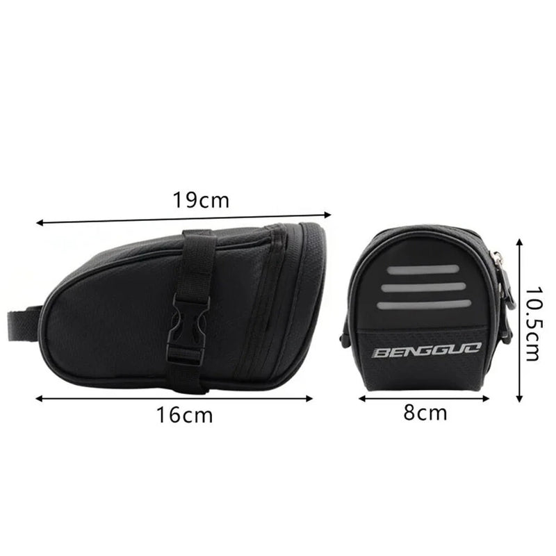 BENGGUO 1L Portable Bike Saddle Bag Hang Taillight Reflective Large Capacity Bicycle Under Seat Storage Pack for Outdoor Cycling