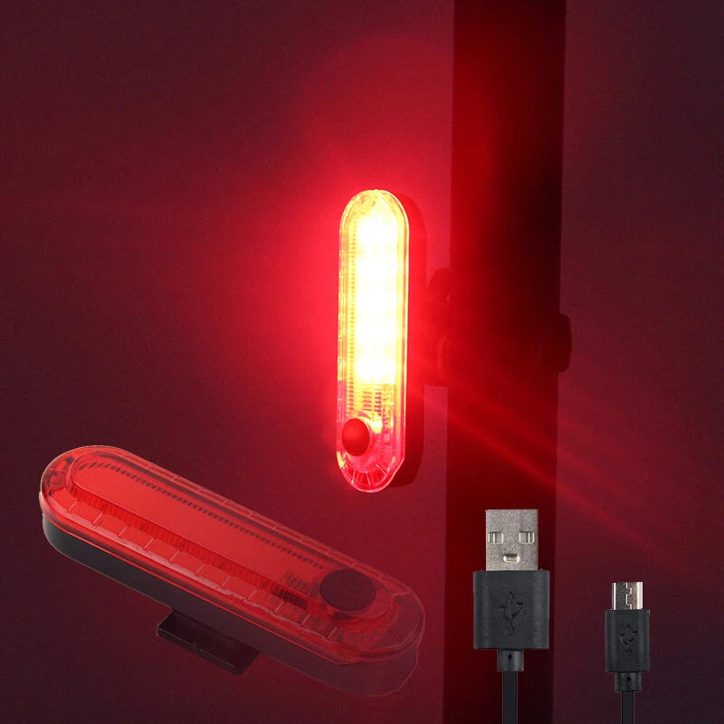 BIKIGHT Bike Taillight 650mAh Battery USB Rechargeable Red LED Bright Rear Light Waterproof Easy to Install Bicycle Light for Safety Cycling