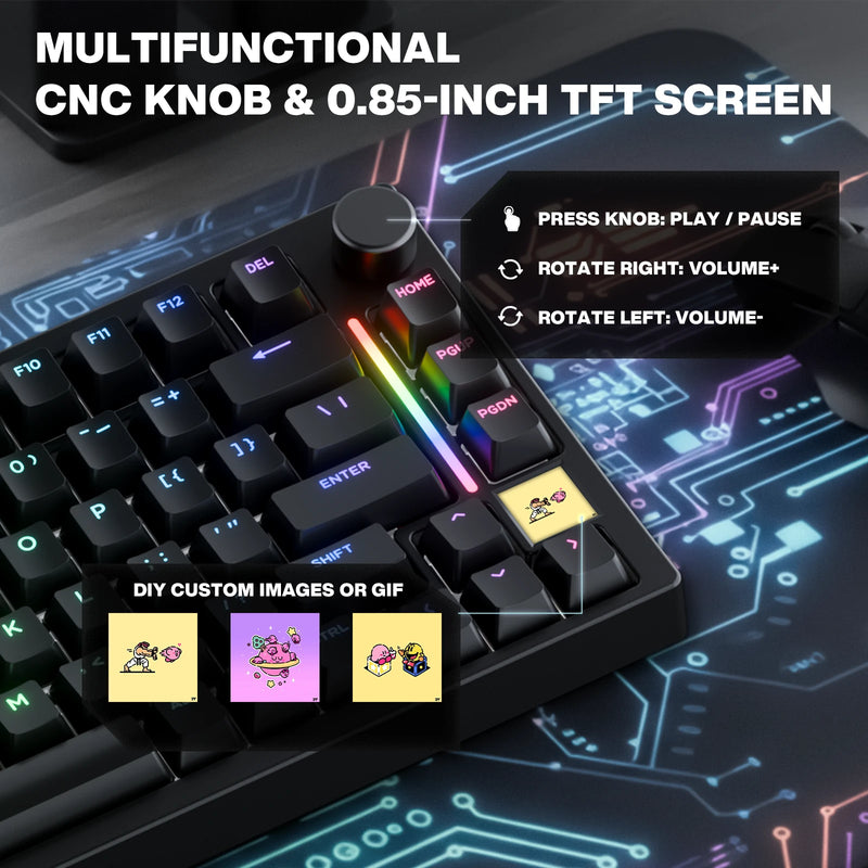 Gamakay TK75HE V2 Hall Effect Tri-mode Magnetic Keyboard 8K Polling Rate 0.005mm RT Accuracy TOP Structure 75% US / DE ISO Layout DIY Customization Wireless Mechanical Gaming