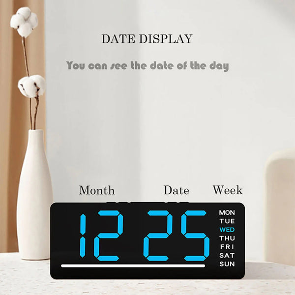Mini Digital Table Clock LED Alarm Clock Temp 5 Levels Adjustable Brightness 12/24H Bedroom Electronic Desktop Clock Home Decor