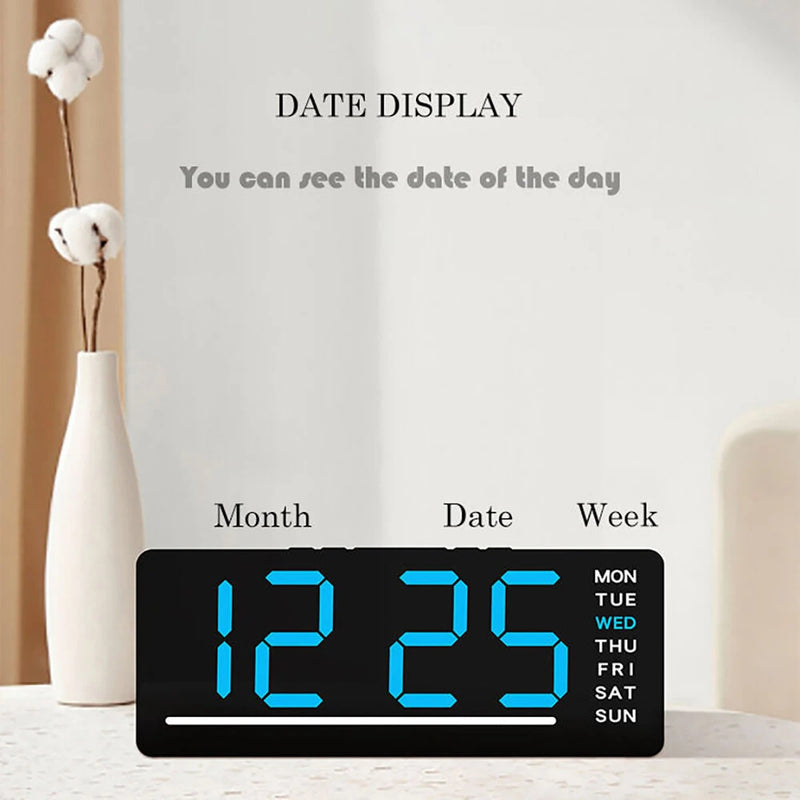 Mini Digital Table Clock LED Alarm Clock Temp 5 Levels Adjustable Brightness 12/24H Bedroom Electronic Desktop Clock Home Decor