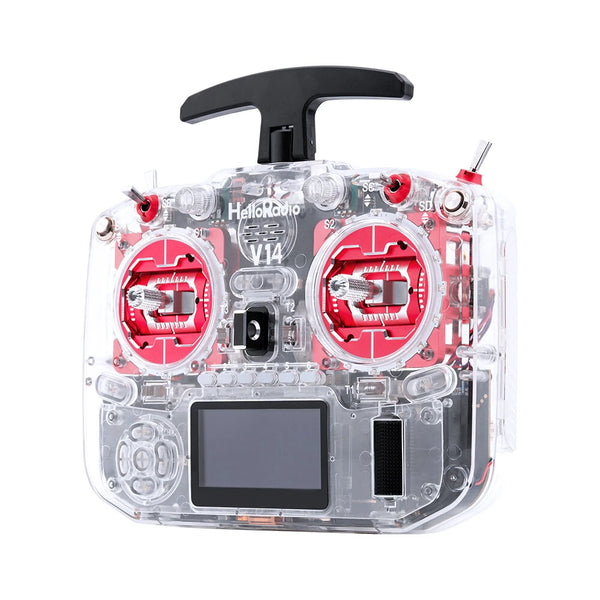 HelloradioSky V14 MAX/MAX R9 2.4GHz Transparent Built-in 1000mW ELRS/4IN1 CNC Metal RDC90 Gimbal Open Source EdgeTX Radio Transmitter OLED Screen for FPV Racing Drone