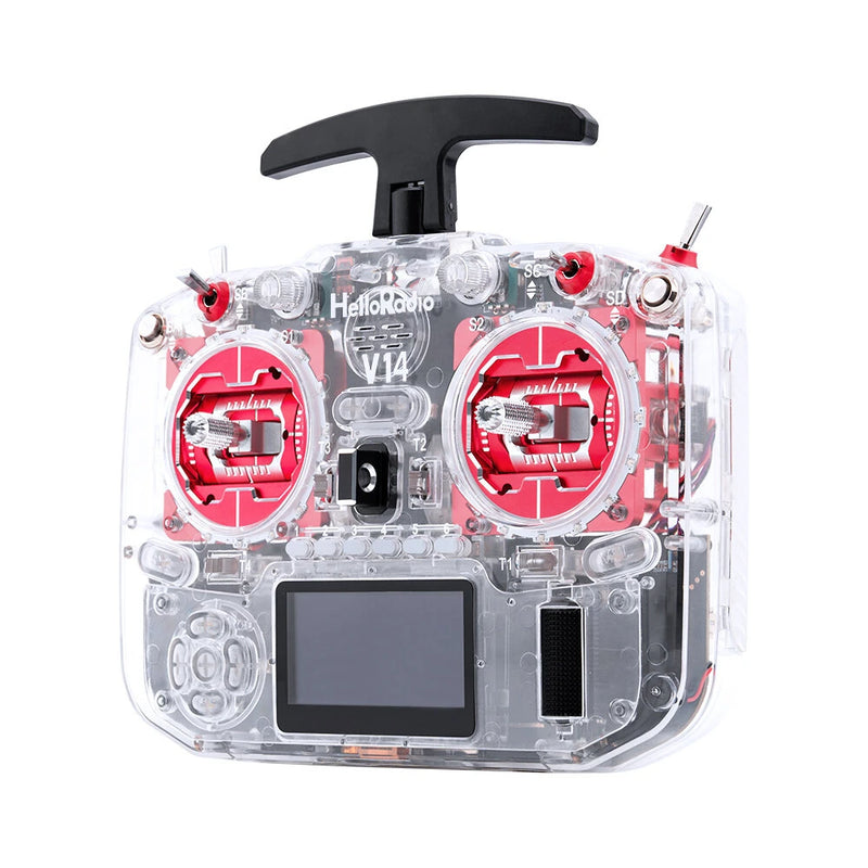 HelloradioSky V14 MAX/MAX R9 2.4GHz Transparent Built-in 1000mW ELRS/4IN1 CNC Metal RDC90 Gimbal Open Source EdgeTX Radio Transmitter OLED Screen for FPV Racing Drone