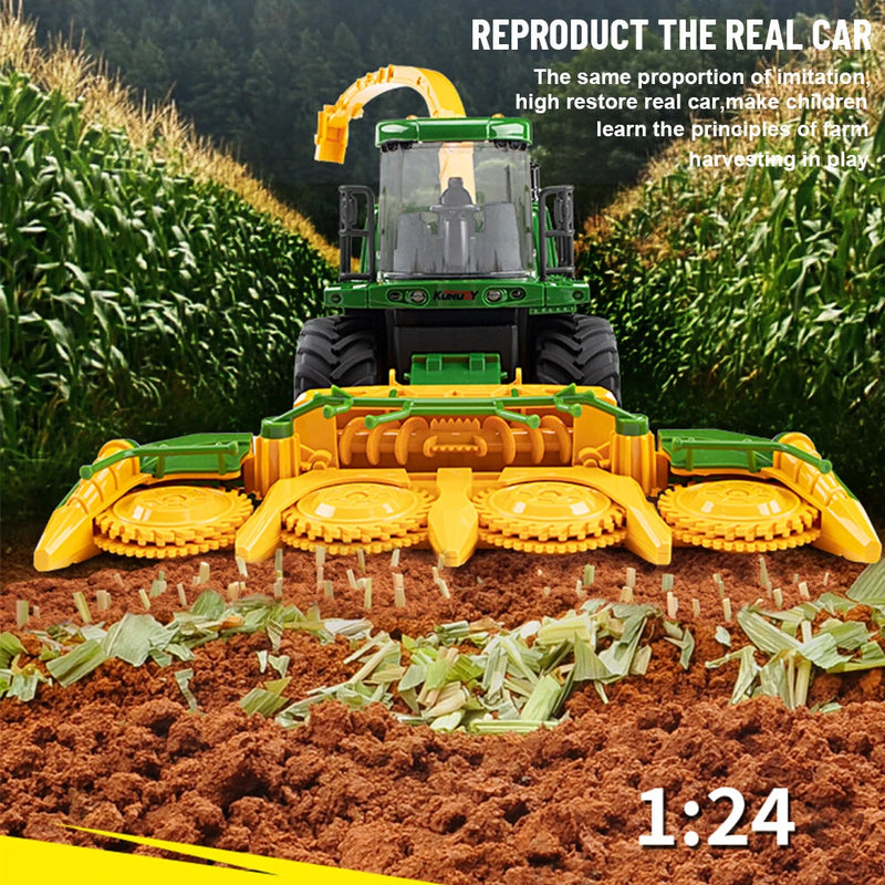 KORODY 6602 RTR 1/24 2.4G 6CH RC Car Harvester Truck Remote Control Farmer Models Smoke Light Sound Vehicles Machine Toys