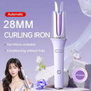 28mm Professional Automatic Ceramic Curling Iron 3 Temperature Settings 5-Second Preheat Anti-Scald Design Automatic Rotating Curling Iron EU Plug