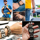 IPRee Multifunctional Bracelet Tool Stainless Steel Outdoor Bracelets 29 in 1 Bolt Screwdriver Bike Wrench Watch Strap Tools Kit