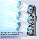 Tevorex Three Head Desktop Portable Fan 360Rotation Oscillation Multi-Angle Adjustment USB Rechargeable Cooling Efficiency Silent Fan for Home Office