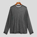 INCERUN Men Mesh Thin Long Sleeve T-shirts Comfortable Loose Fit Sun Protection Crew Neck Top Large Size S-5XL for Spring Fall