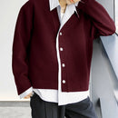 INCERUN Mens Textured Patchwork Striped Long Sleeve Shirt Fashion Lapel Men Top Comfortable