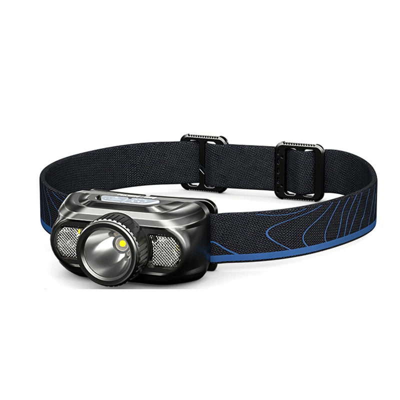 LEM Outdoor 800LM Wave Sensor Headlamp Dual Light Source Ultra-Bright Headlamp Long-Lasting Rechargeable Helmet Lamp for Outdoor Night Fishing Riding
