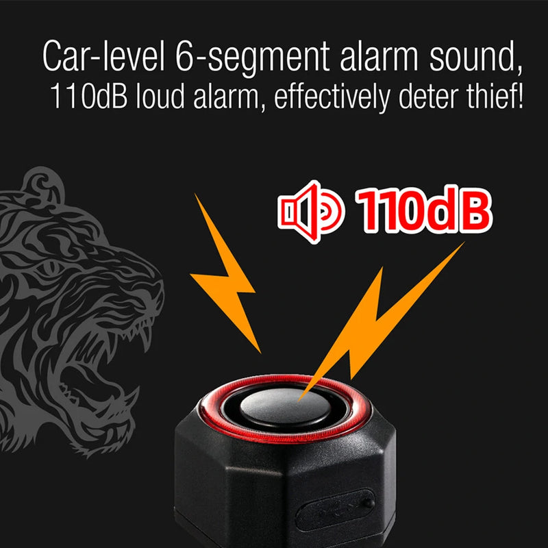 BIKIGHT Smart Brake Sensing Bike Taillight 700mAh Battery Alarm Rear Light 4 Light Modes USB-C Rechargeable IP65 Waterproof Bicycle Rear Light with 110dB Horn Wireless Remote