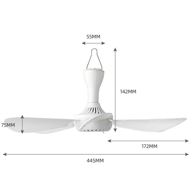 Tevorex 5 / 6 / 8 Leaves Electric Ceiling Fan Silent Low Noise Energy Saving with Remote Cable Lightweight Portable for Camping Bed Dormitory Tent