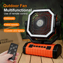 IPRee Camping Portable Desk Fan with LED Light, 20000mAh Battery Rechargeable Quiet Camping Fan, Battery Operated with Hanging Hook for Home Bedroom