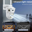 K30 2-Lens WIFI IP Camera 1080P Full Color Outdoor Waterproof Night Vision WiFi Surveillance Camera 1920x1080 360-degree 2MP PTZ Home Security System Camera