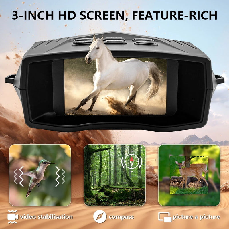 IPRee High Definition Infrared Night Vision 10X Zoom Digital 5K  60MP Outdoor Telescope Camera for Hunting Camping