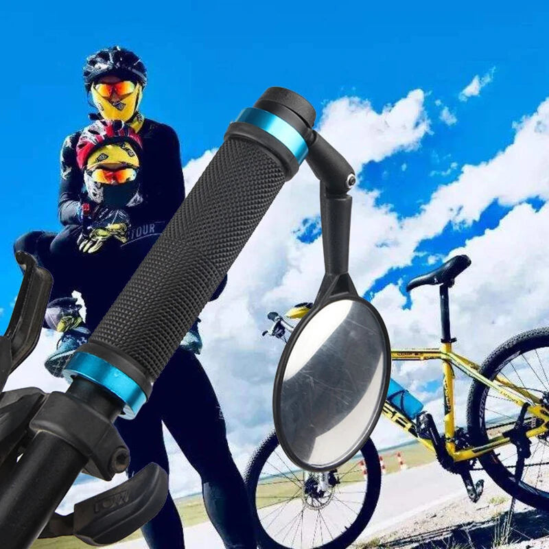 2pcs Bike Mirrors 360 Degree Adjustable Rotatable Handlebar Mirror Wide Angle Bicycle  Rear View Mirror For Mountain Road Bike