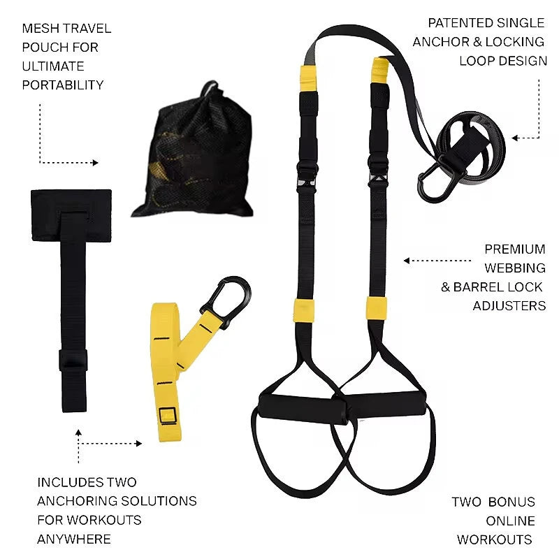 400kg Max Capacity 2.1m Length Resistance Band Set with Handles and Door Anchor Home Gym Full Body Workout Kit Anti-Snap Design