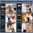 5 in 1 Electric Shaver Men's Grooming Kit Cordless Bald Shaver Wet and Dry Smart Multifunctional Electric Bald Head Shaver Washable Shaver