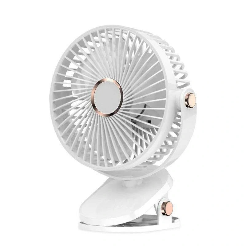 360 Adjustable Mini Silent Clip Fan 4000mAh 5 Speed USB Rechargeable Desktop Mini Fan Small Portable Silent Fan