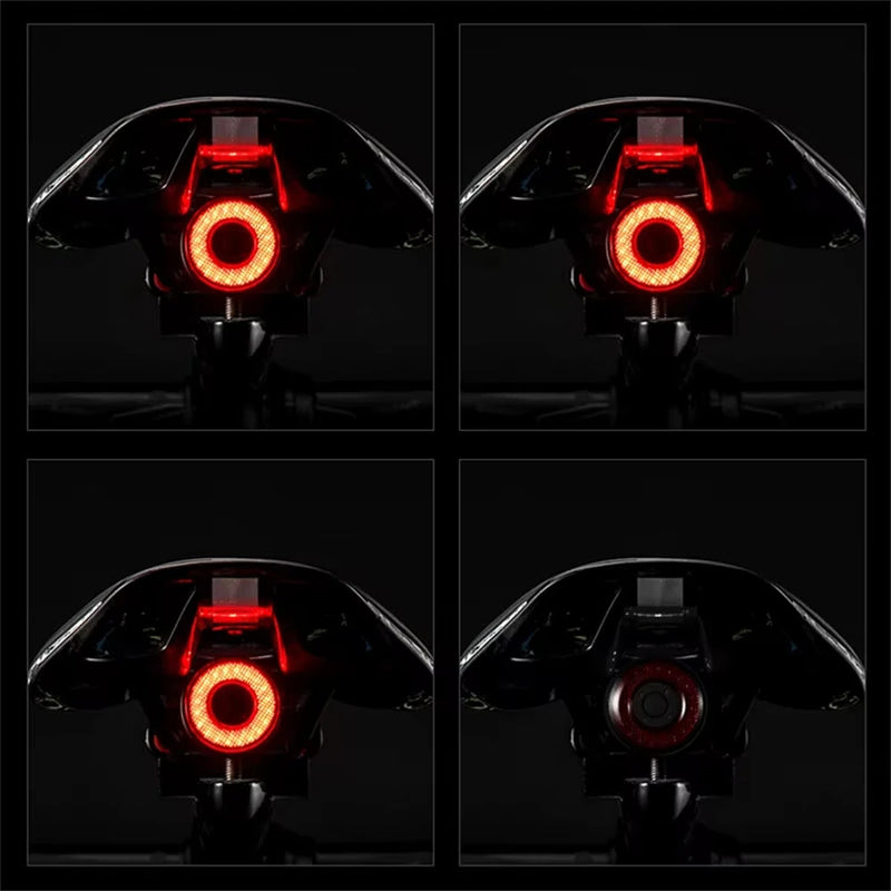 ROCKBROS Q5 Smart Auto Brake Sensing Bicycle Taillight Vibration Sensor Wake-up IPX6 Waterproof USB Charging Bike Rear Light for Night Riding
