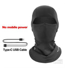 WEST BIKING 65 Electric Heating Cycling Headcover 3 Gears Heated Soft Comfy Windproof Warm Headwear for Riding Skiing Helmet (No Power Bank)