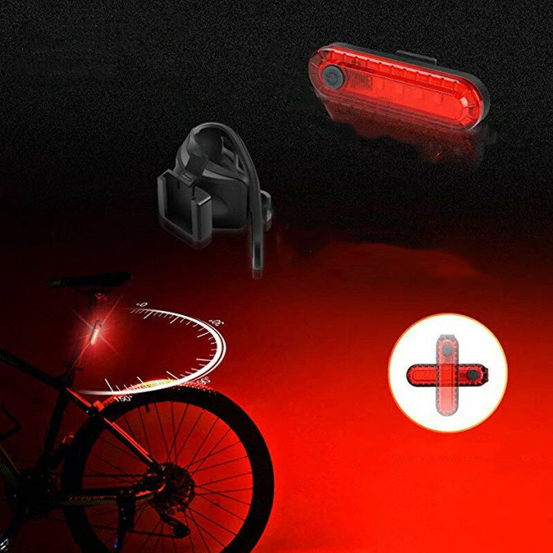 Bicycle Lights Set Powerful Front and Rear Taillight LED USB Rechargeable Waterproof Cycling Flashlight Bike Headlight Light