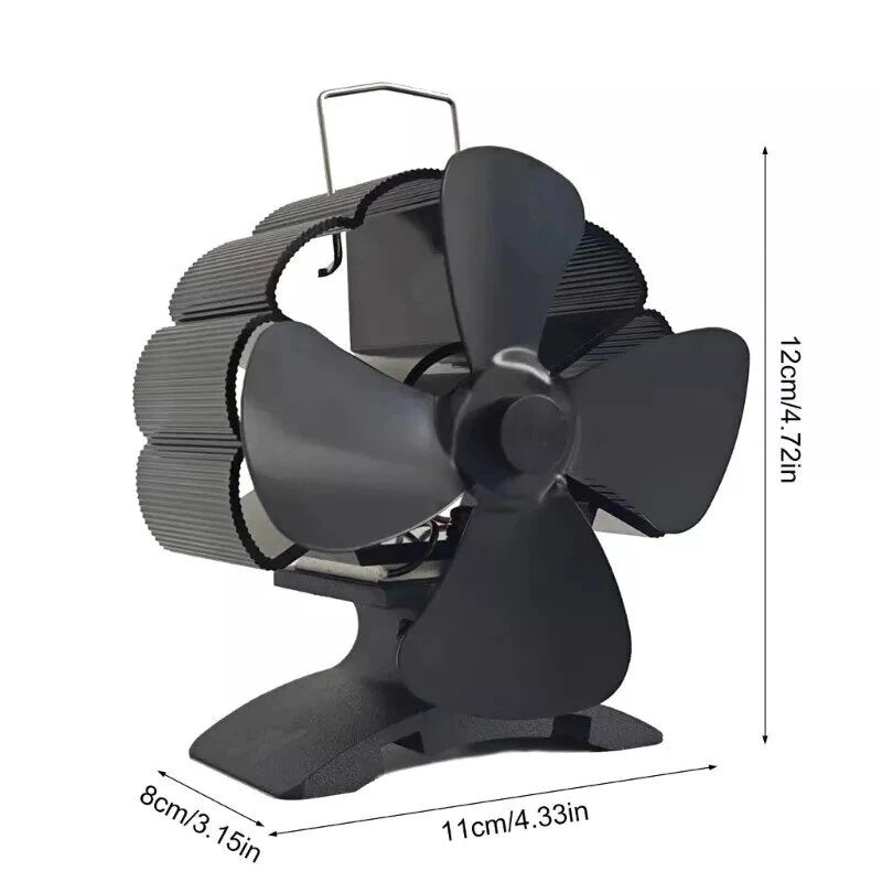 4 Blade Fireplace Wood Burn Fan Heat Powered Stove Fan No Electricity Air Blower for Wood/Log Burner/Fireplace Eco Friendly Fan-DY384A