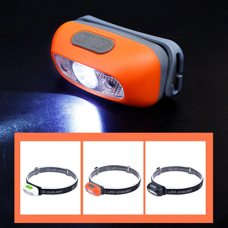 Outdoor Intelligent Sensing Headlight USB Charging Strong Bald Headlight LED Night Fishing Portable Night Running Light