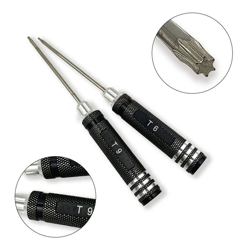 High-Speed Steel ScrewdriverT6 T9 T10 Hexagonal Torx Aluminum Handle Anti-Slip for RC Aircraft Models Repair Tools