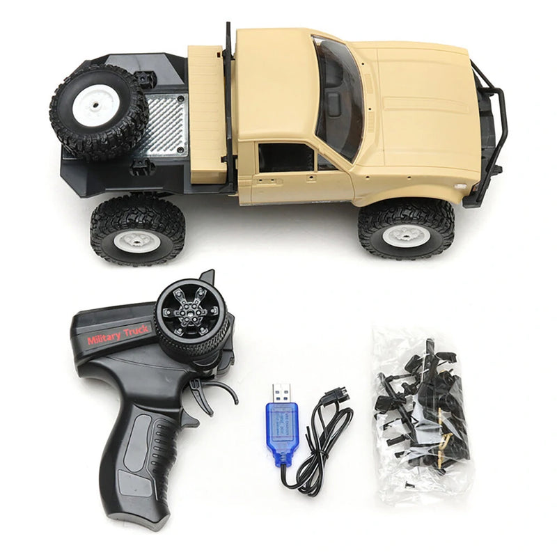 WPL C14 upgrade 1/16 2.4G 4WD Off Road RC Military Car Rock Crawler Truck With LED Full Proportional Control RTR Toys