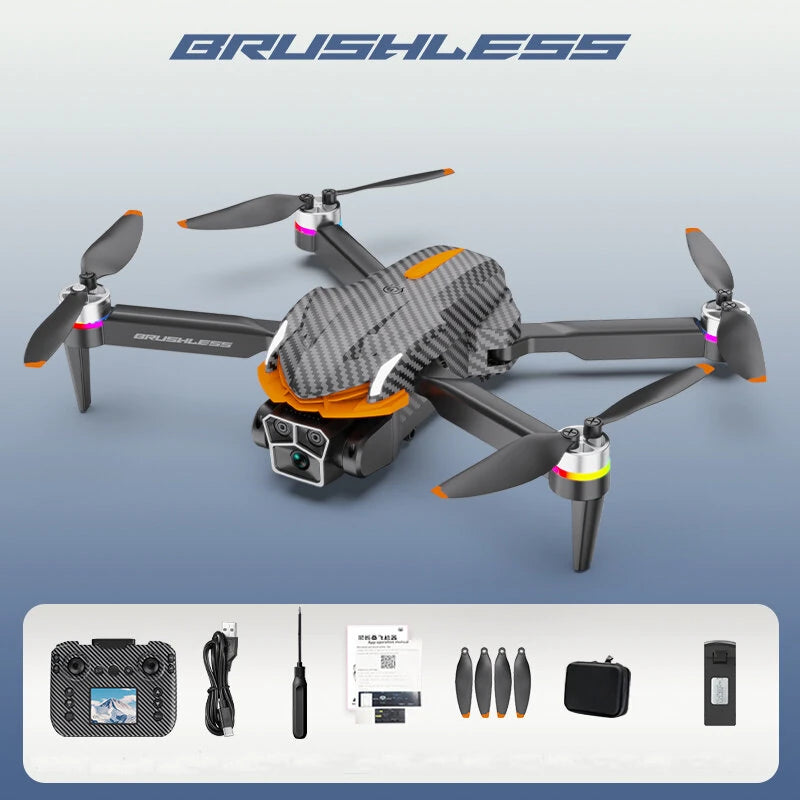 AE4 PRO WiFi FPV with LCD Screen Controller HD Dual Camera Servo Gimbal Intelligent Obstacle Avoidance LED Brushless Foldable RC Drone Quadcopter RTF