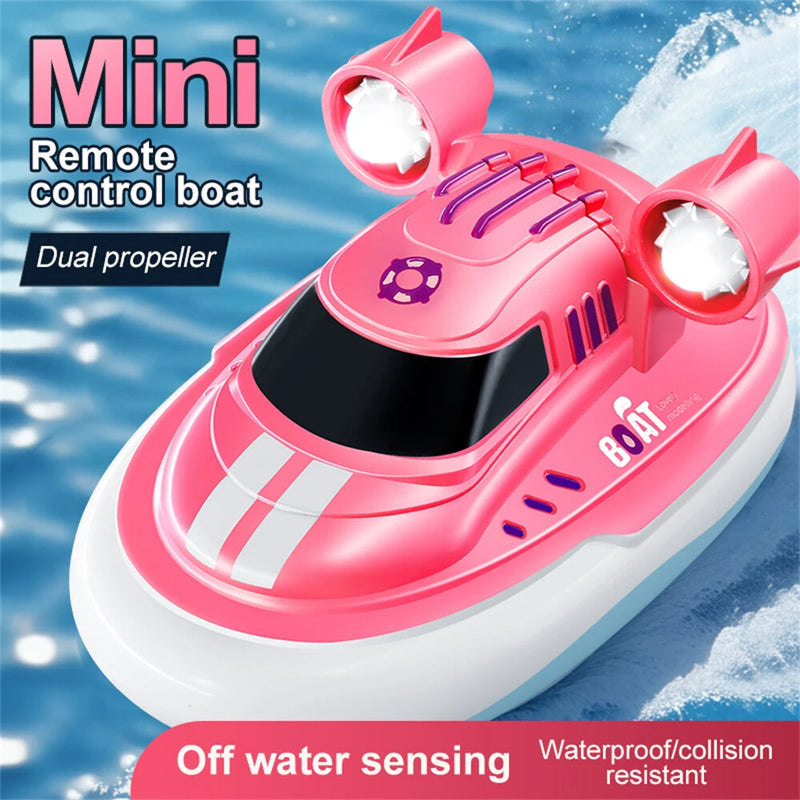 S821 S822 RTR 1/32 2.4G Mini RC Boat Waterproof Remote Control Ship LED Light High Speed Palm Speed Vehicles Models Dual Propeller Summer Pool Water Toys
