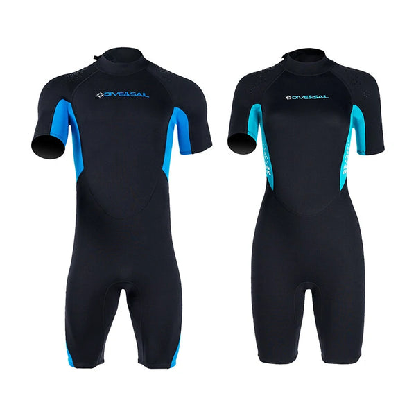 DIVE&SAIL Shorty Warm Wetsuit 1.5mm Neoprene Back Zip UPF50+ Sun Protection Soft Skin-Friendly Breathable Quick Dry Diving Suit for Snorkeling Surfing Kayaking Swimming