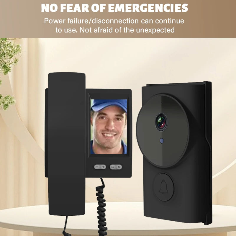 Y9-KP1 Wireless Visual Doorbell Low Power Smart Video Doorbell Two-Way Audio with HD Camera Night Vision Battery Powered No WiFi Required