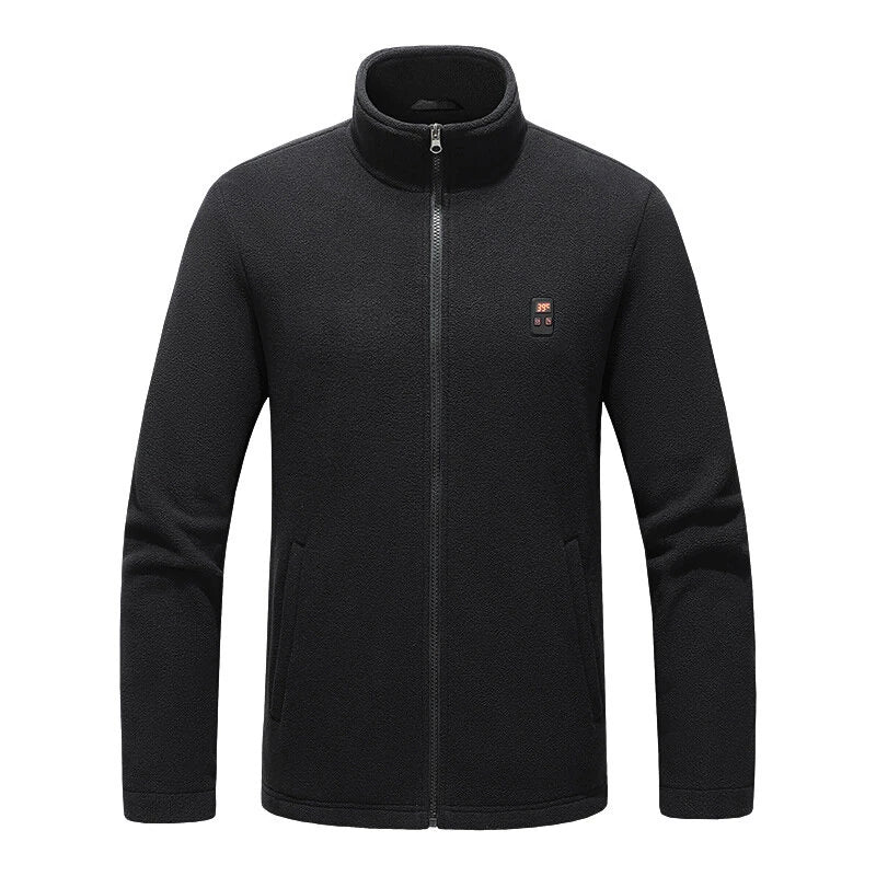 TENGOO HP-09 9 Heated Area Jacket USB Charging 3 Gear Adjustable Temperature with Digital Display Windproof Fleece Heated Jacket Winter Coat for Outdoor Sports