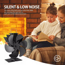 IPRee 6 Blades Heat Powered Stove Fan Black Fireplace Fan Log Wood Burner Eco-fan Quiet Home Fireplace Fan Efficient Heat Distribution