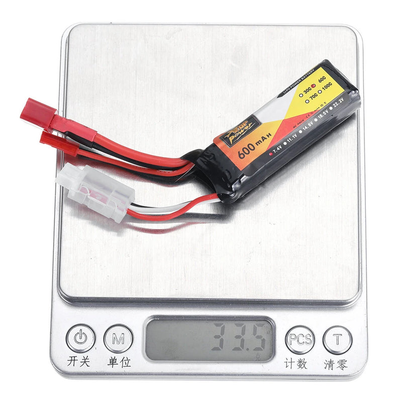 4PCS ZOP Power 7.4V 600mAh 60C 2S LiPo Battery JST + T Plug with B3 Charger XT30 Adapter Cable for RC Models