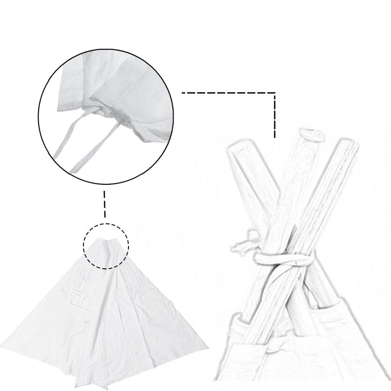 1.35M-1.8M Baby Tents Teepee Durable&Quality Cotton Canvas Triangle Tent Kids Playhouse Pretend Indoor/Outdoor Play Tent Decoration House Game Gift
