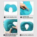 U-Shaped Travel Pillow Press Inflatable Pillow Neck Portable Foldable Outdoor Travel Car Aircraft Inflatable Ring Neck Pillow